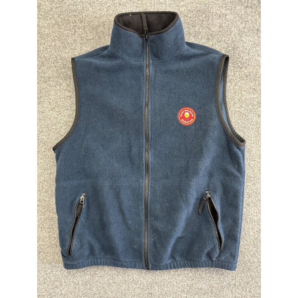 New Belgium Brewing Vest Mens XL Blue Fleece Full Zip Sportex Brewery Beer Promo